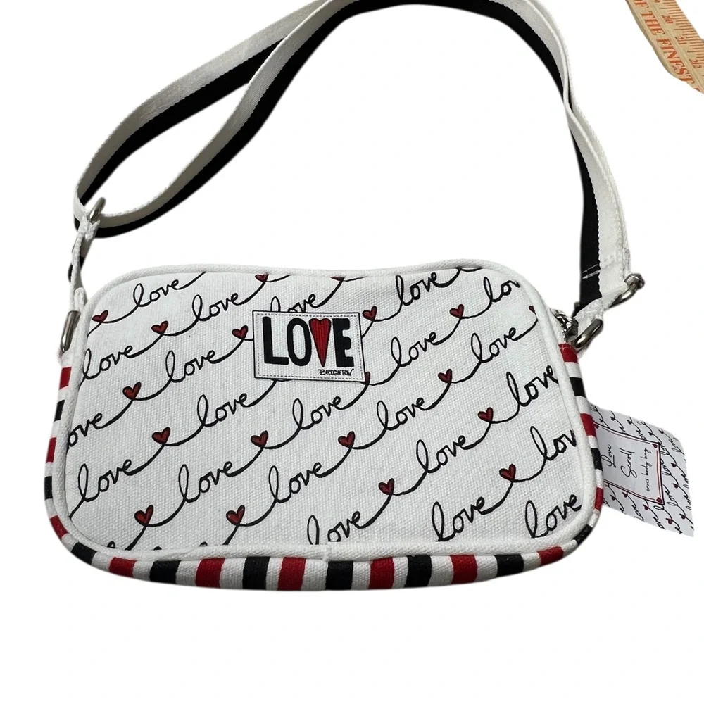 Stylish White Love Print Crossbody Bag - Picture 4 of 12